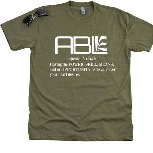 Able Definition White Lettering T-Shirt