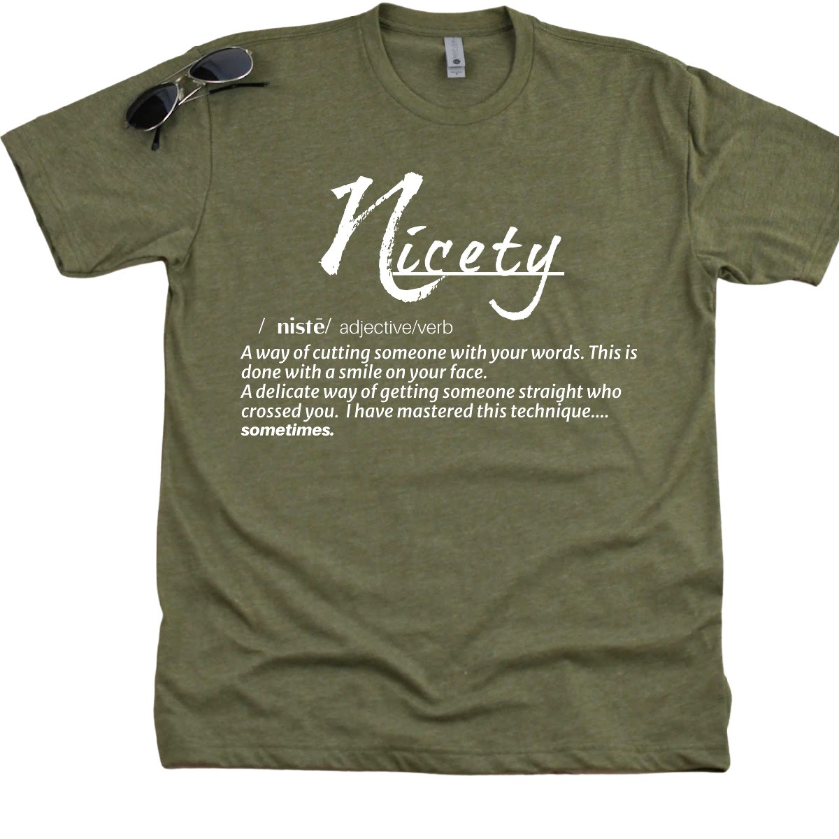 Nicety Definition T-Shirt White Lettering